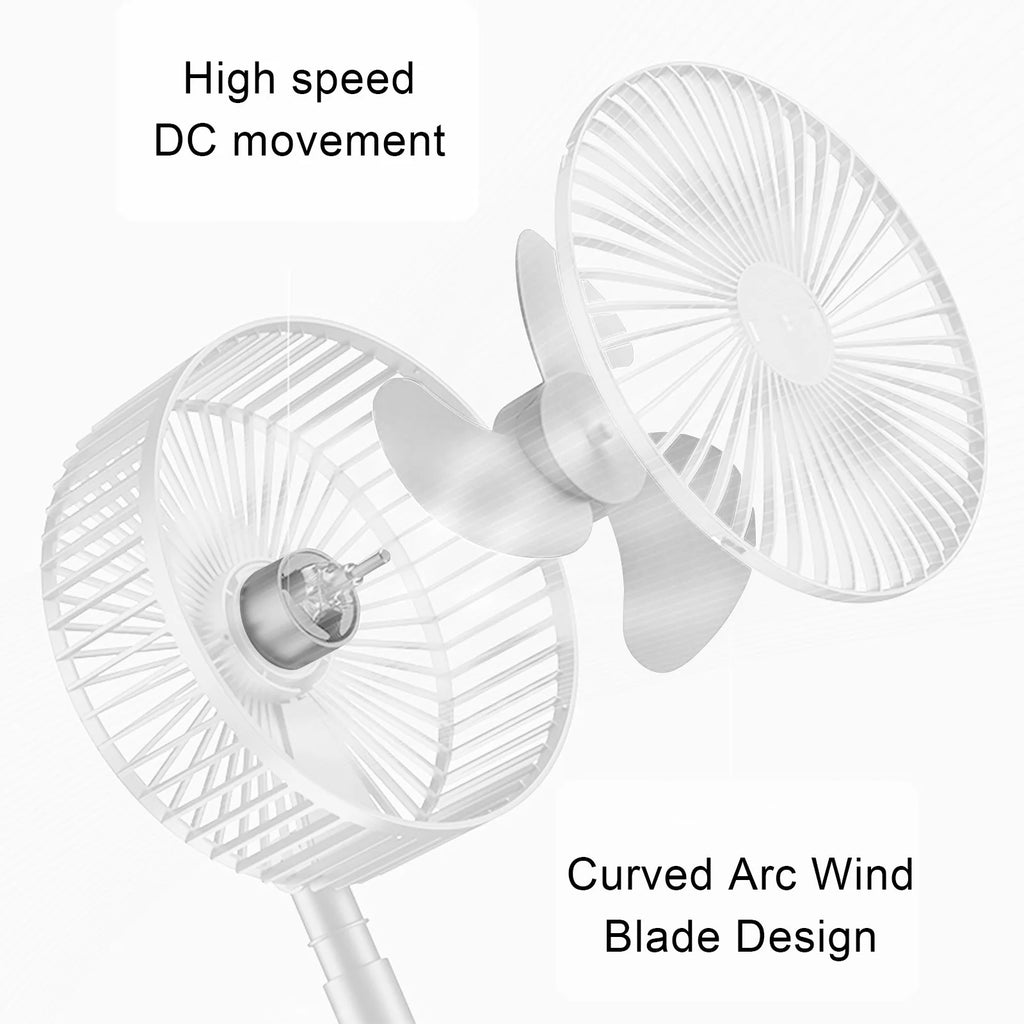 Vikakiooze Cooling Stretchable Fan, Fan Portable, 3 Speeds Desktop Table Fan, Plug in Power Fan, Rotation Strong Wind, Quiet Personal Small Fan for Home Desktop Office, White