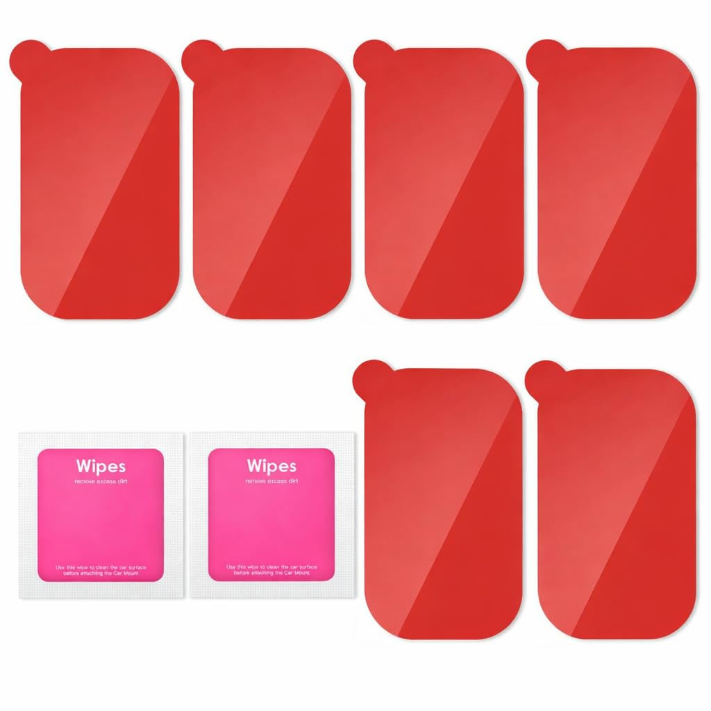 Wixgear 3M [6 Pack] Sticky Adhesive Pads Replacement Mounting Tape, Dashboard Sticker for Magnetic Phone Car Mount, Double Sided 3M Adhesive Pads, with 2 Dry Wipes