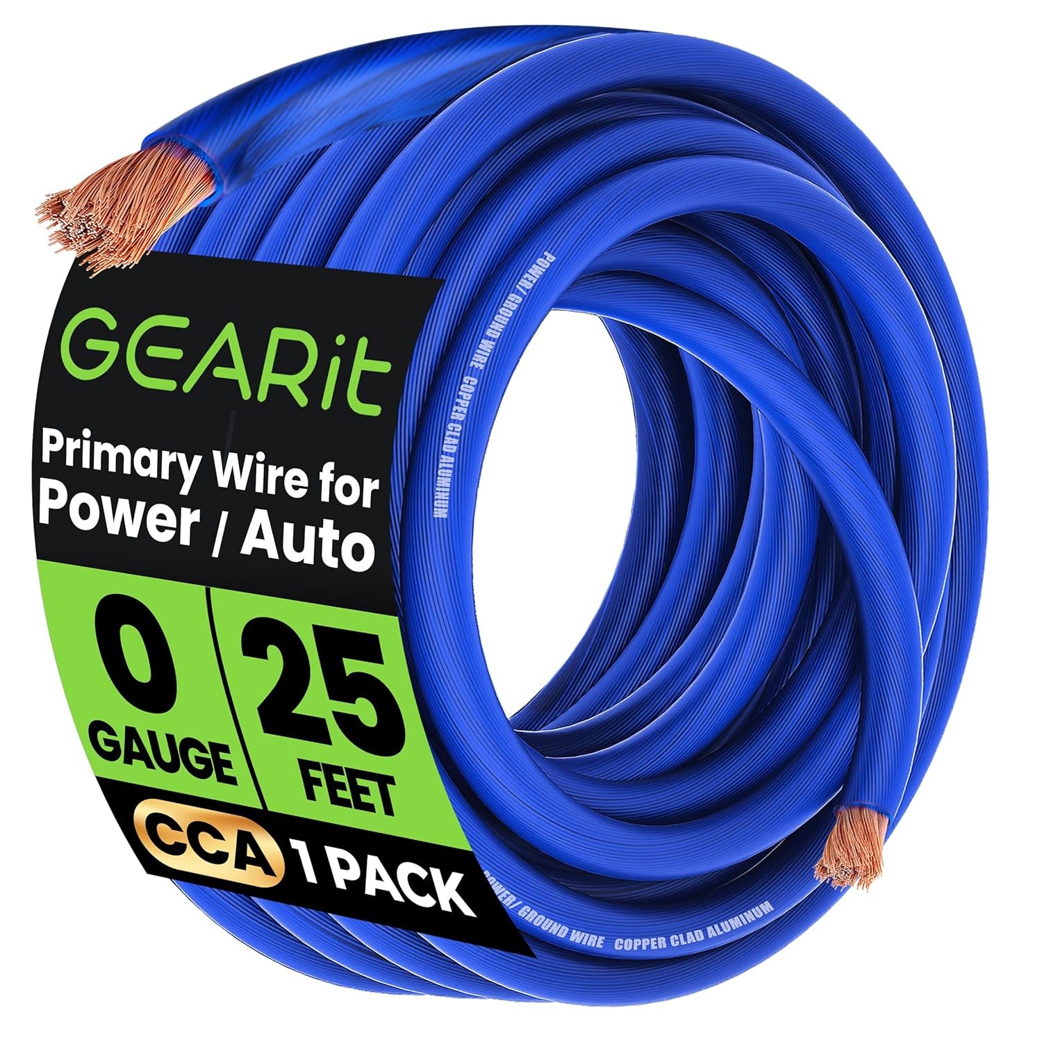 Gearit 1/0 Gauge Wire 25 Ft Red, 0 AWG CCA Battery Cable Power/Ground Wire for Car Audio, Amplifier, RV Trailer & Automotive Electrical