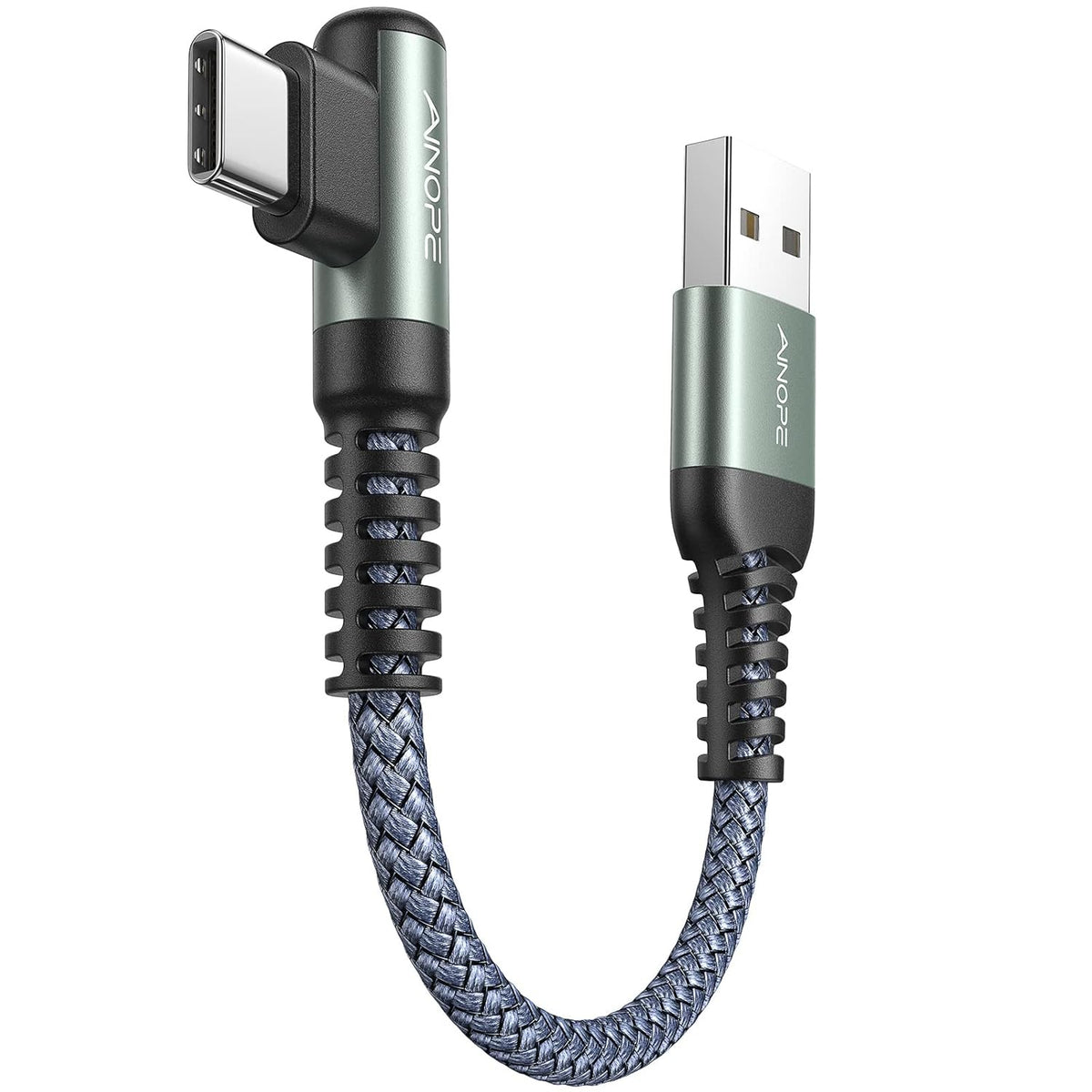 AINOPE 2-Pack Type C Charging Cable 3.1A Fast Charge, Right Angle [6.6Ft+6.6Ft] USB C Cable, Durable Nylon Braided Type C Charging Cable Fast Charge Compatible Galaxy S10 S9 S21, LG V30,V20,G6