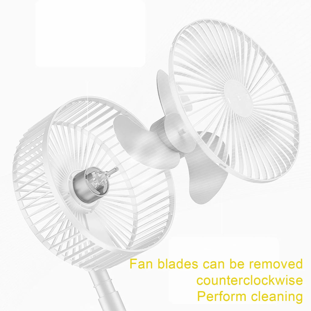 Vikakiooze Cooling Stretchable Fan, Fan Portable, 3 Speeds Desktop Table Fan, Plug in Power Fan, Rotation Strong Wind, Quiet Personal Small Fan for Home Desktop Office, White