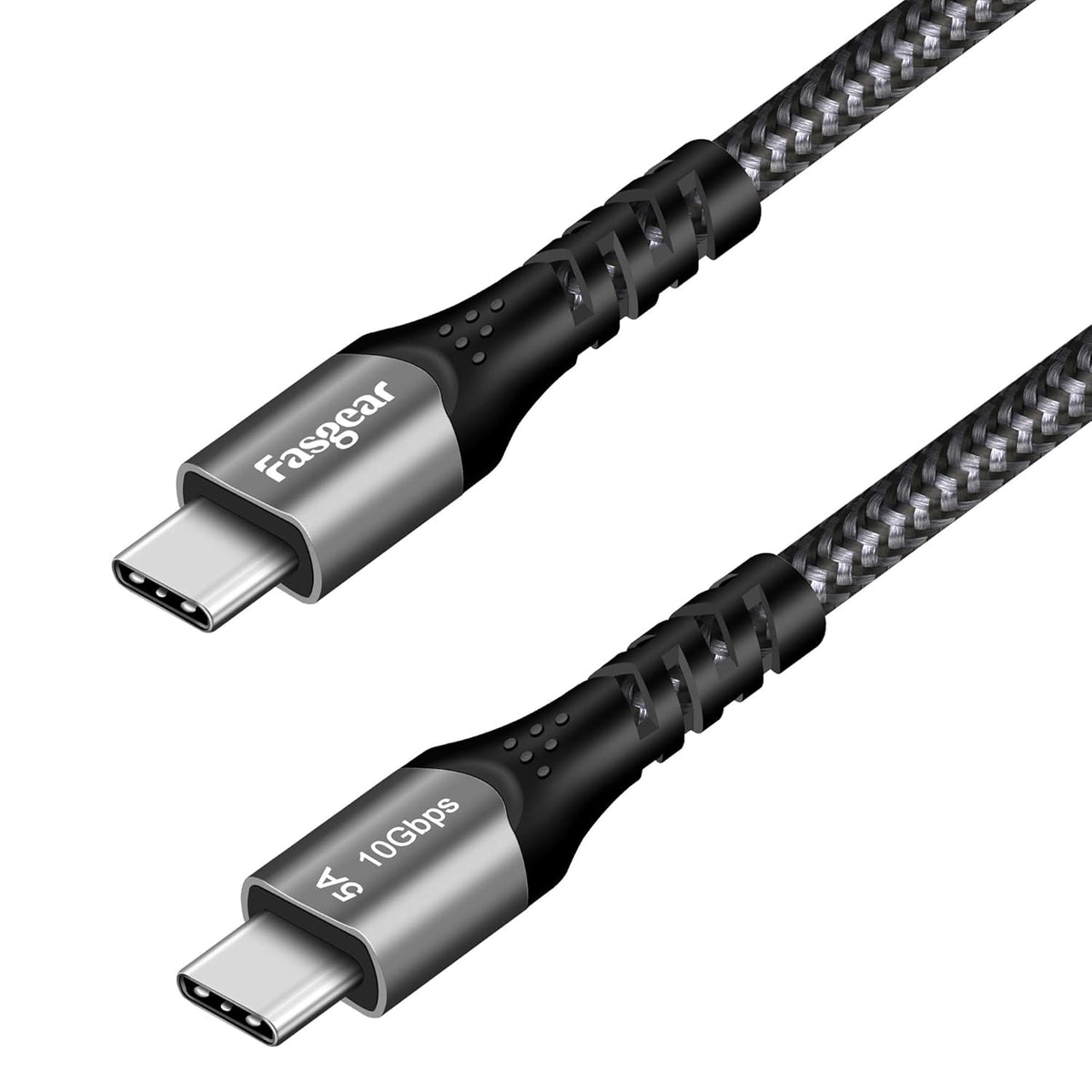 Fasgear USB C to USB C Cable 1.6Ft, 100W Fast Charge, 10Gbps USB 3.1 Gen 2 Type C Cord 5A Power Delivery with E-Marker Chip Compatible for Macbook, Matebook,I-Pad Air,Galaxy S21,Ssd,Pixel 5/4/Xl,Red