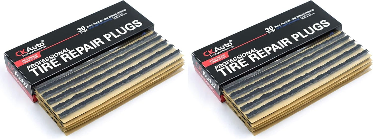 Ckauto 60Pcs 4" Black Tire Repair Strings, Automotive Tool Tire Repair Plugs for Tubeless Off-Road Tires Car, Bike, ATV, UTV, Wheelbarrow, Mower